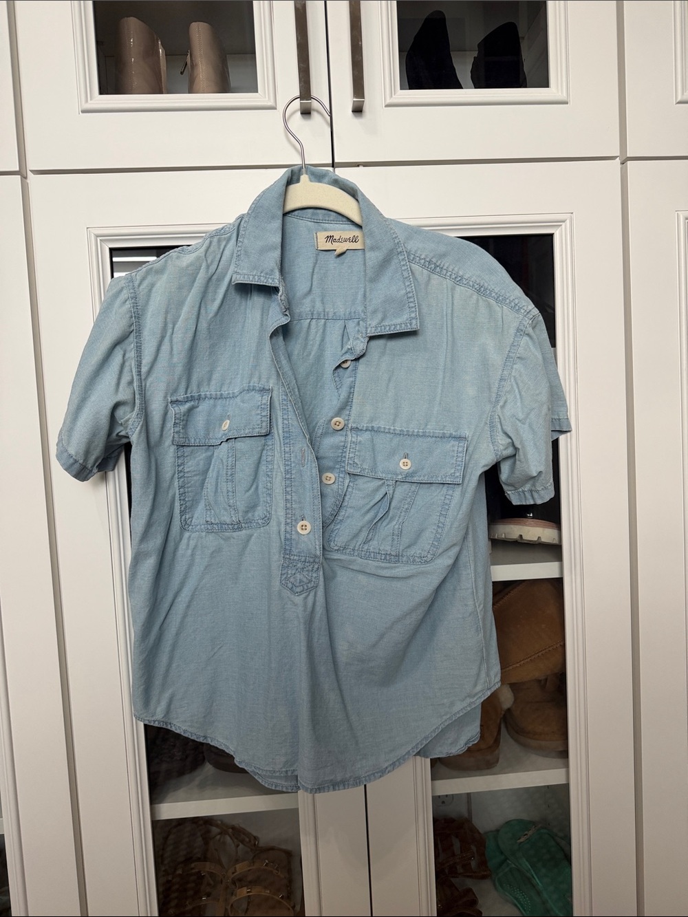 Madewell Light Blue Short-Sleeve Chambray Shirt